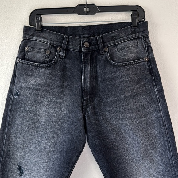 R13 Distressed Boyfriend Jean in Jake Black 24 - Picture 5 of 16